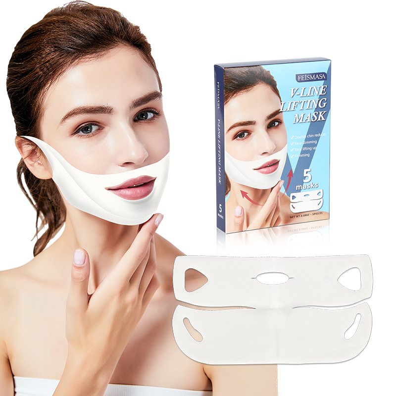 Maschera in tessuto viso snellente per mento e collo effetto V-Shape - 2